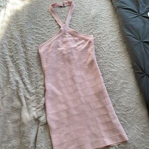 Baby pink body con dress. Sz L runs like S/M